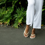 Women's Flip Flops Sneaker Sole - Sea Salt/Sea Salt Sole - Indosole